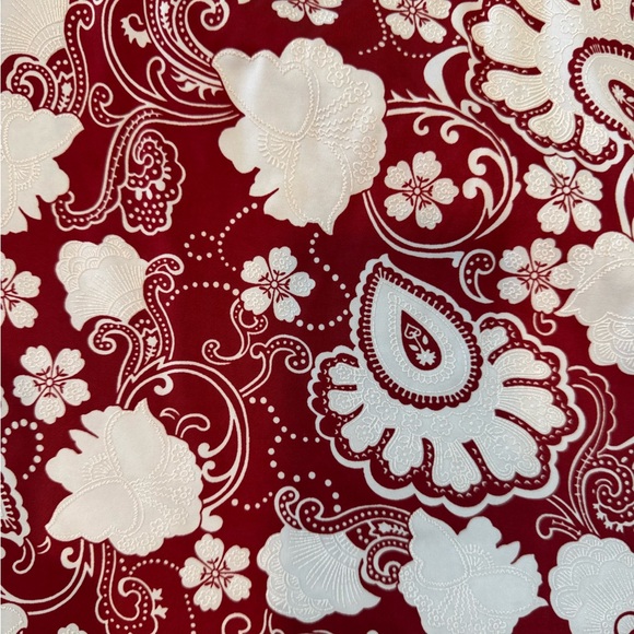 White linen blazer with red and white blouse - Picture 6 of 7